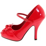 Red Shiny 12 cm retro vintage CUTIEPIE-08 Platform Pumps Open Toe