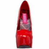 Red Shiny 14,5 cm Burlesque BORDELLO TEEZE-06 Platform Pumps