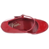 Red Shiny 15 cm PLEASER DELIGHT-687 Platform Pumps