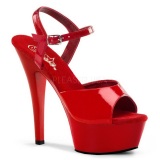 Red Shiny 15 cm Pleaser KISS-209 High Heels Platform