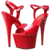 Red Shiny 18 cm ADORE-709 High Heels Platform