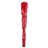 Red Shiny 23 cm PLEASER INFINITY-4000 Platform Over Knee Boots