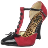 Red Suede 10 cm SMITTEN-10 Rockabilly Pumps with low heels