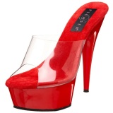 Red Transparent 15,5 cm DELIGHT-601 Platform High Mules