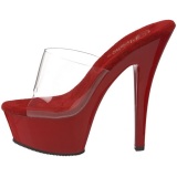 Red Transparent 15,5 cm KISS-201 Platform High Mules