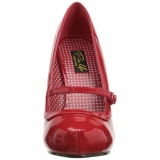 Red Varnished 12 cm retro vintage CUTIEPIE-02 mary jane pumps with hidden platform