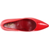 Red Varnished 13 cm SEDUCE-420 pointed toe pumps high heels