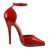 Red Varnished 15 cm DOMINA-402 Pumps with low heels