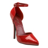 Red Varnished 15 cm DOMINA-402 Pumps with low heels