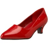 Red Varnished 5 cm FAB-420W Pumps with low heels