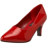 Red Varnished 8 cm DIVINE-420W Pumps with low heels