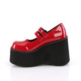 Red Vegan 11,5 cm DemoniaCult KERA-08 gothic platform mary jane pumps