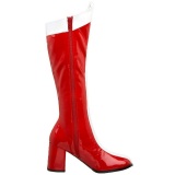 Red White 7,5 cm GOGO-305 Women Knee High Boots