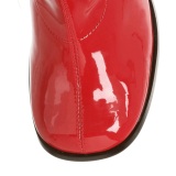 Red boots block heel 7,5 cm - 70s years style hippie disco gogo under kneeboots patent leather