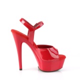 Red sandals platform 15 cm EXCITE-609 pleaser high heels sandals