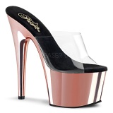 Rose 18 cm ADORE-701 Chrome Platform Mules Shoes