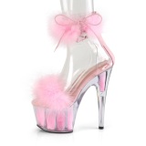 Rose 18 cm ADORE-724F exotic pole dance high heel sandals with feathers