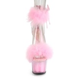 Rose 18 cm ADORE-724F exotic pole dance high heel sandals with feathers