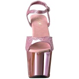 Rose 18 cm Pleaser REVOLVER-709G High Heels Chrome Platform