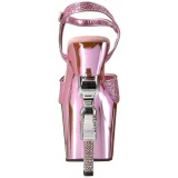 Rose 18 cm Pleaser REVOLVER-709G High Heels Chrome Platform