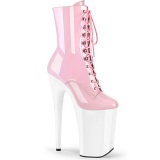 Rose Patent 23 cm INFINITY-10202 extrem platform high heels ankle boots