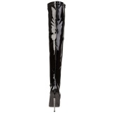 Shiny 16 cm DAGGER-3000 Overknees Boots Flat Heels