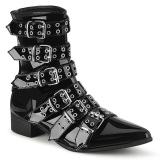 Shiny WARLOCK-70 demoniacult pointed boots - mens winklepicker boots 6 buckles