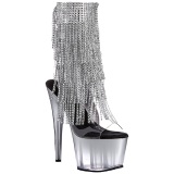 Silver 18 cm ADORE-1017RSFT womens fringe ankle boots high heels