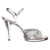 Silver Glitter 12 cm FLAIR-419G Womens High Heel Sandals