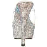 Silver Rhinestone 15,5 cm BEJEWELED-601DM Platform Mules Shoes