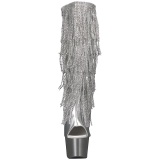 Silver Strass 18 cm ADORE-2024RSF womens fringe boots high heels