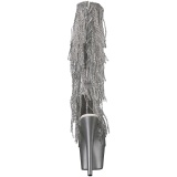 Silver Strass 18 cm ADORE-2024RSF womens fringe boots high heels