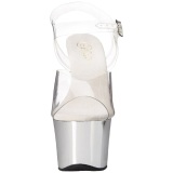 Silver Transparent 18 cm SKY-308 High Heels Platform