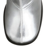 Silver boots block heel 7,5 cm - 70s years style hippie disco gogo under kneeboots vinyl