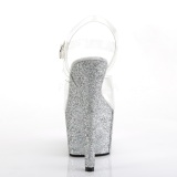 Silver glitter 18 cm Pleaser ADORE-708HMG Pole dancing high heels shoes