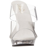 Transparent 13 cm Fabulicious LIP-102 Platform High Heel Mules