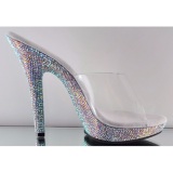 Transparent 13 cm LIP-101DM Mules Strass Heels