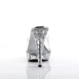 Transparent 14 cm COCKTAIL-501SDT Mules Strass Heels