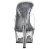 Transparent 15,5 cm Pleaser DELIGHT-601 Platform Mules Shoes