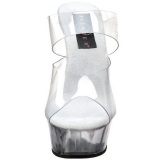 Transparent 15,5 cm Pleaser DELIGHT-602 Platform Mules Shoes