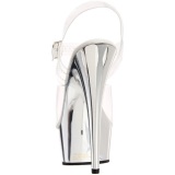 Transparent 15 cm Pleaser DELIGHT-608 High Heels Chrome Platform