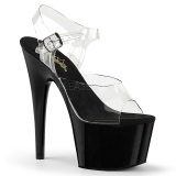 Transparent 18 cm ADORE-708 High Heels Black Platform