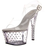 Transparent 18 cm Pleaser STARDUST-708 High Heels Platform