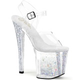 Transparent 19 cm ENCHANT-708AQ3 glitter platform sandals shoes