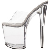 Transparent 20 cm FLAMINGO-801 Platform High Heel Mules