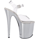 Transparent 20 cm FLAMINGO-808 High Heels Chrome Platform