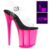 Transparent 20 cm FLAMINGO-808UVT High Heeled Sandal Neon Platform