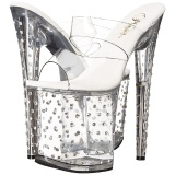 Transparent 20 cm Pleaser STARDUST-802 Strass Platform High Mules