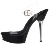 Transparent Black 14 cm ALLURE-608 Platform High Heels Shoes