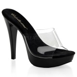 Transparent Black 14 cm COCKTAIL-501 Mules Platform